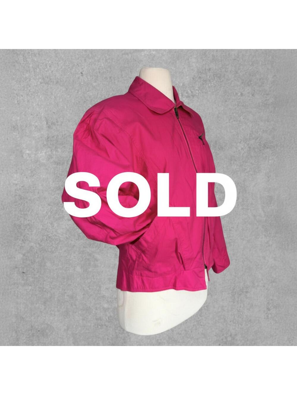 Vintage London Towne Pink Bomber Jacket | Statement Zip Jacket | Size M/L